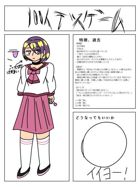 100人デスゲーム募集キャラ！！！