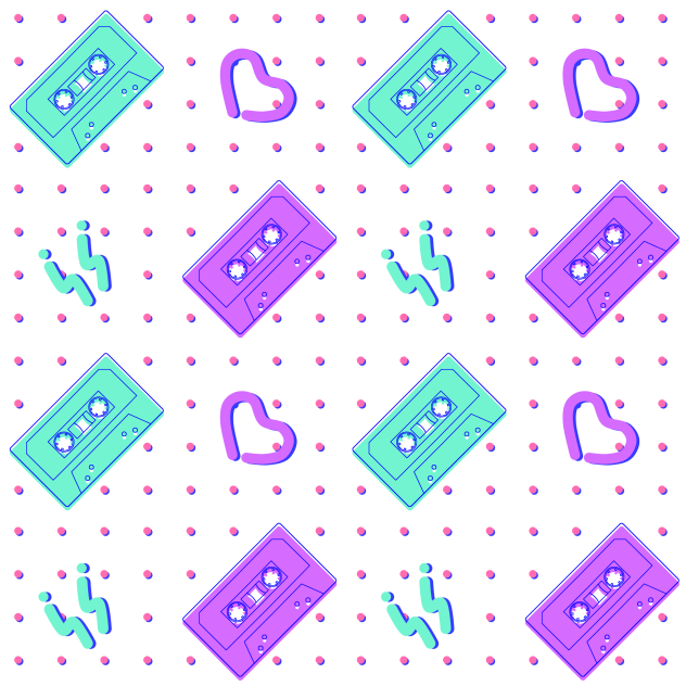 カセットテープ柄