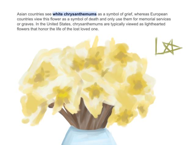 White chrysanthemum.