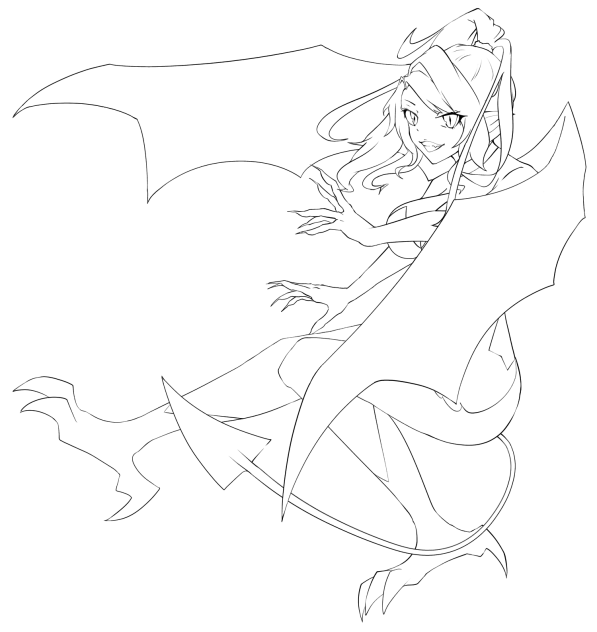 サキュバス・サテライト・カロライナ 線画