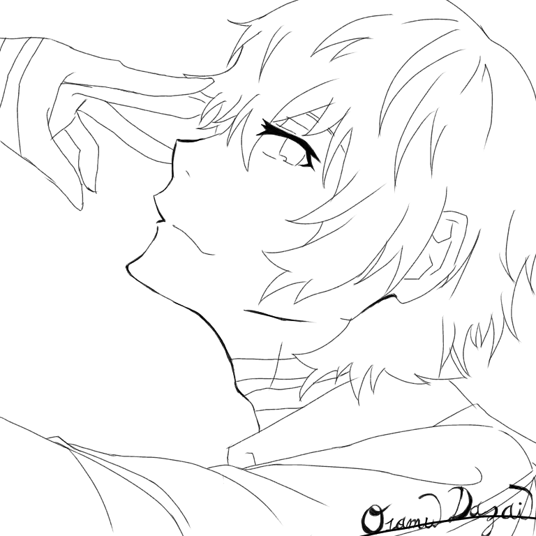太宰治線画 修正 Ibispaint