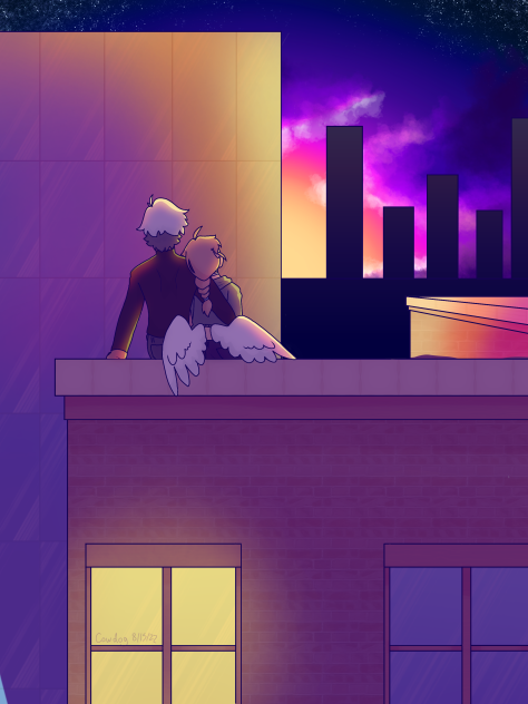 Maddie and Kyle watching a half sunset