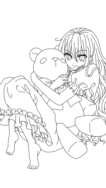 女の子 線画