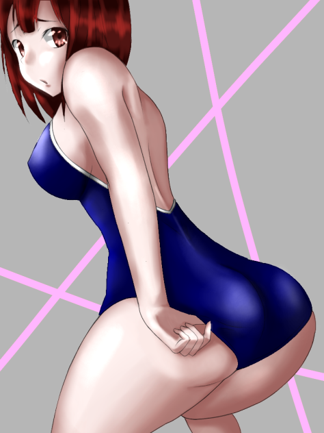 水着 線画(塗らせていただいた)