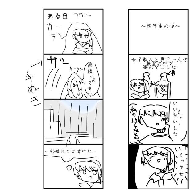 桃猫の日常4コマ漫画 7日目