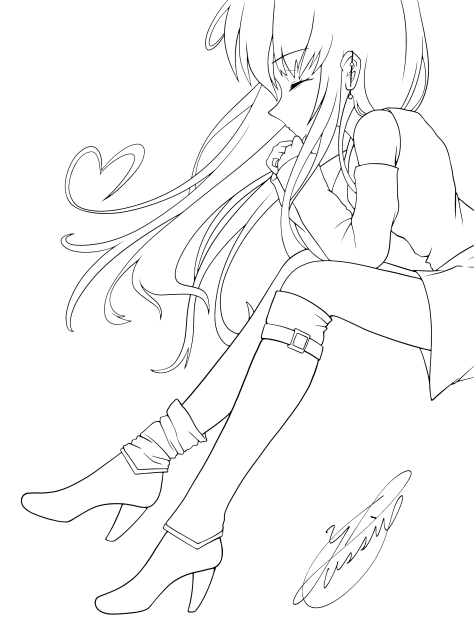 Please, Goddess.（線画）