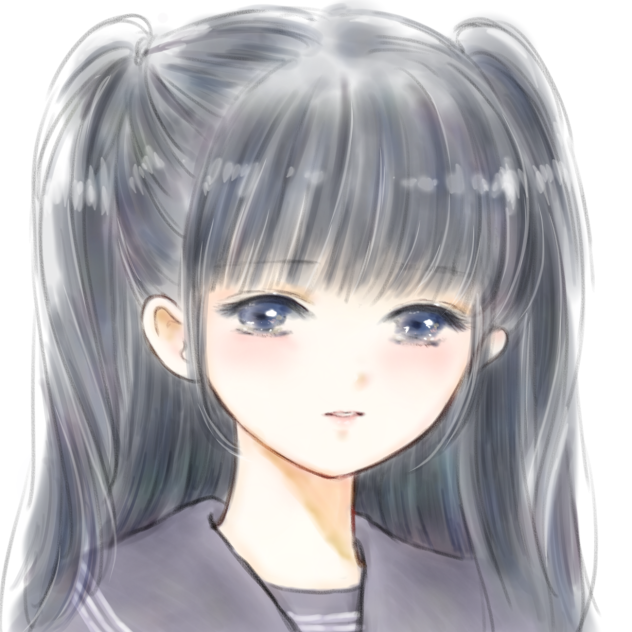 ツーサイドアップ女子高生。