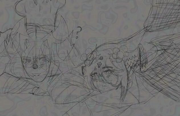 Rough practice pose sketch