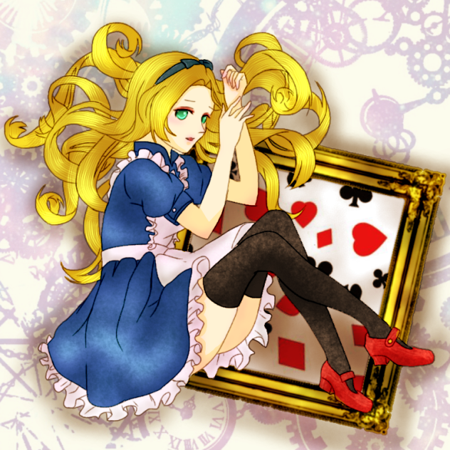 アリス 線画 塗らせていただきました