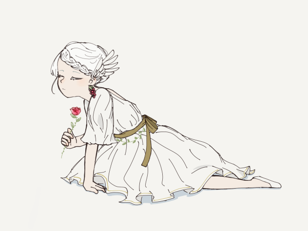 白い君　色塗り
