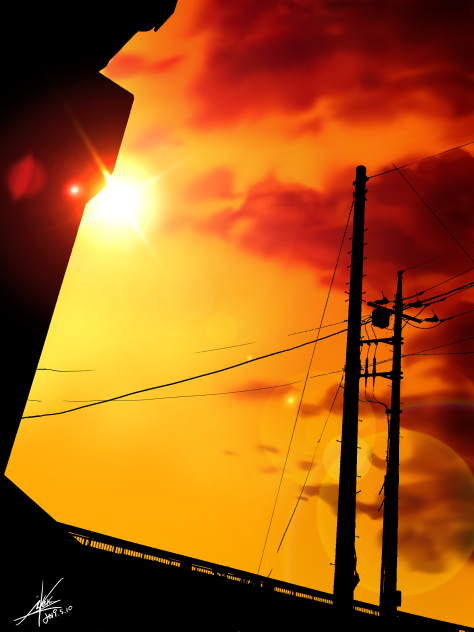 夕日