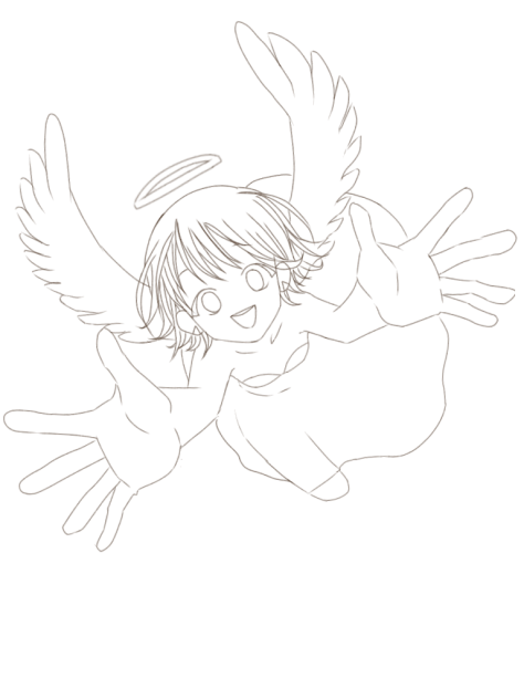 天使(線画)