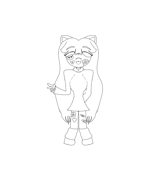 preppy girl lineart (no ✨SkEtCh✨😆😝✨👀)