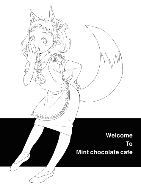 ★Welcome to mint chocolate cafe★(線画)