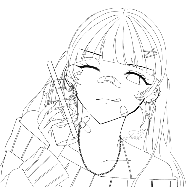 女の子 線画
