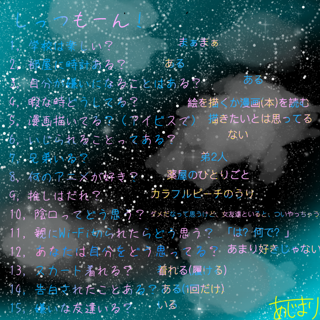 『しっつもーん』の答え♪