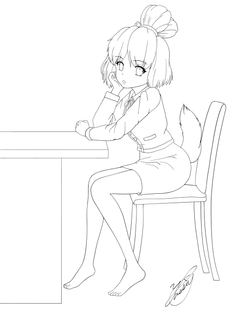 どうぶつの森しずえさん（線画）