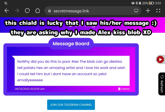 Anonymous message to Potatoe✨