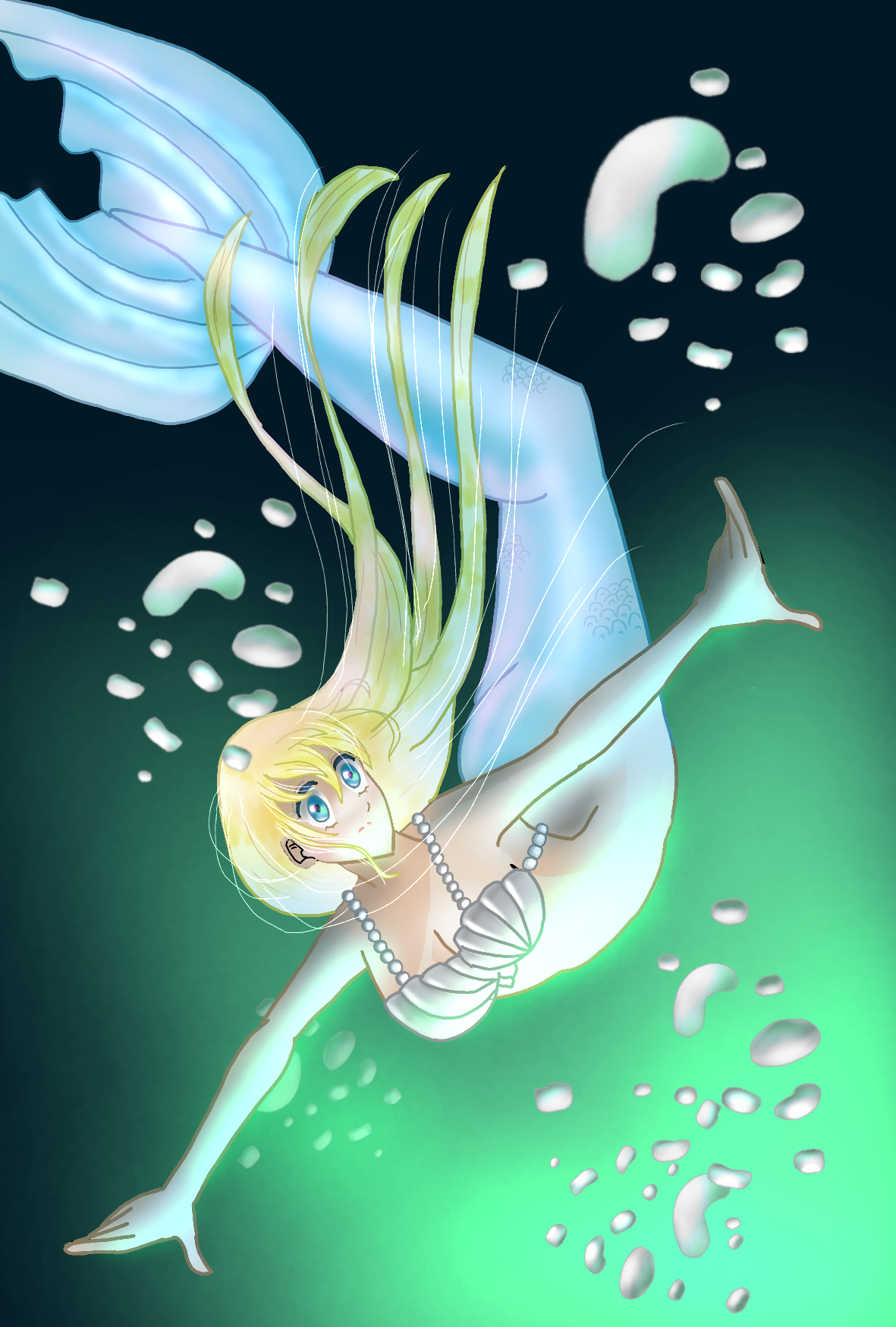 人魚姫 深い深い海の底 Ibispaint