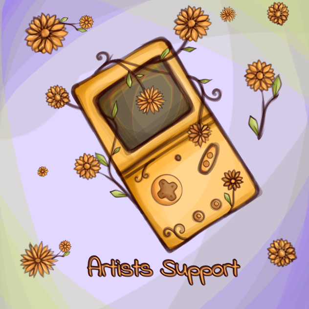 Game Boy with sunflowers