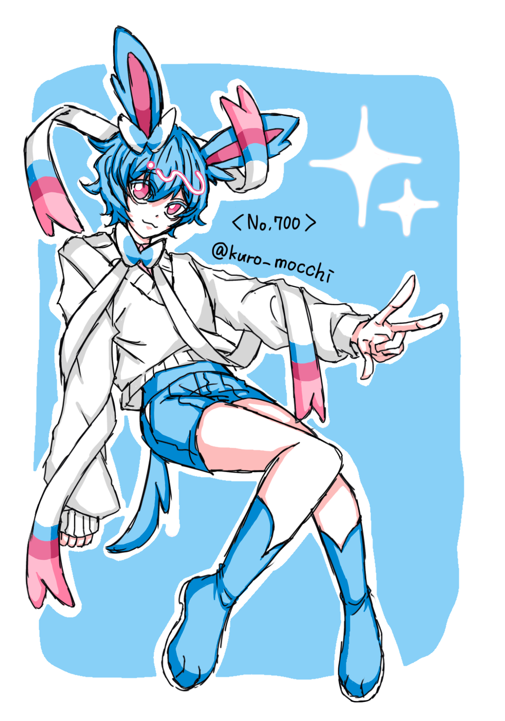 色違いニンフィア擬人化 - ibisPaint