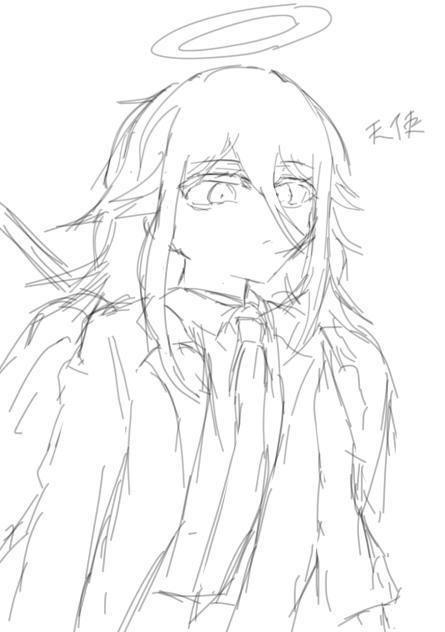 落書き　天使の悪魔