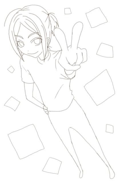 【線画】ピース