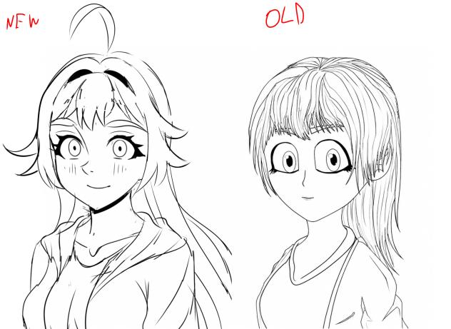 my Oc evolution It's the same character.