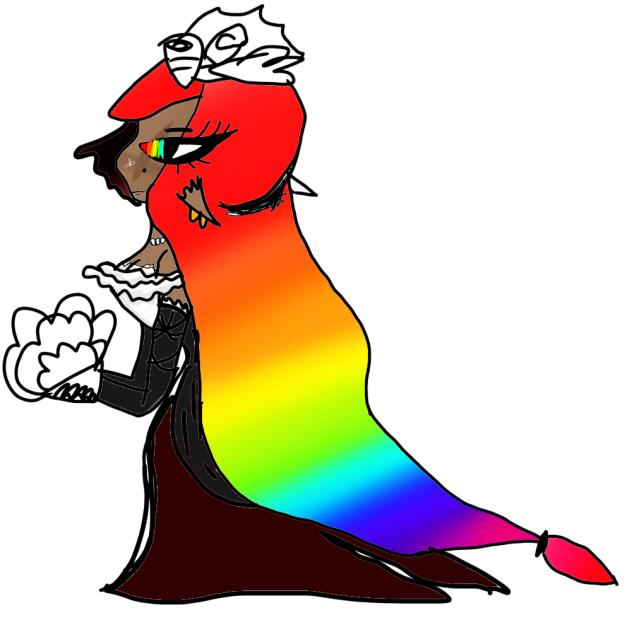 Rainbow hair bride