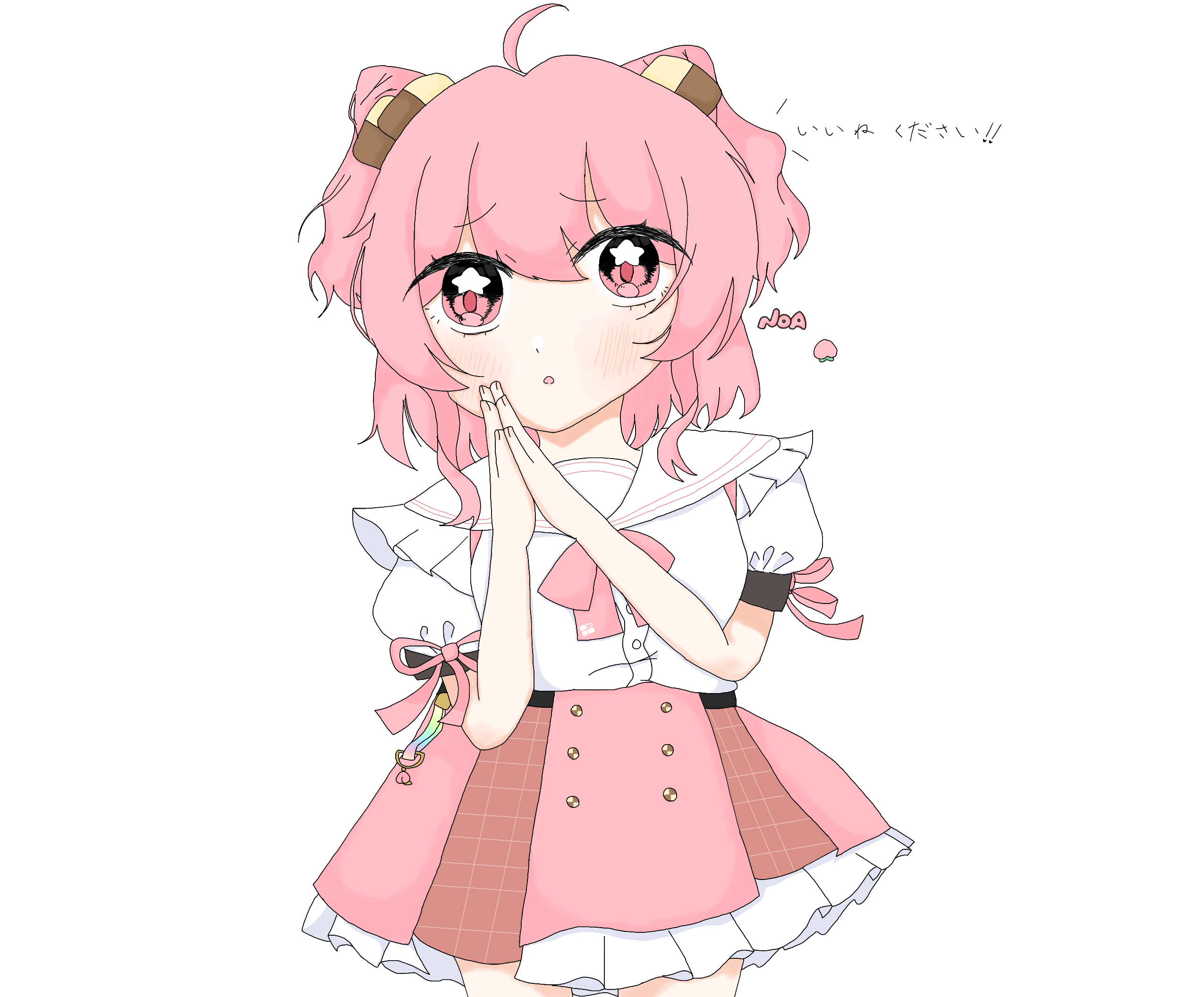 ホ*ビ様 手描きイラスト　ピンク いいねください‼ - ibisPaint