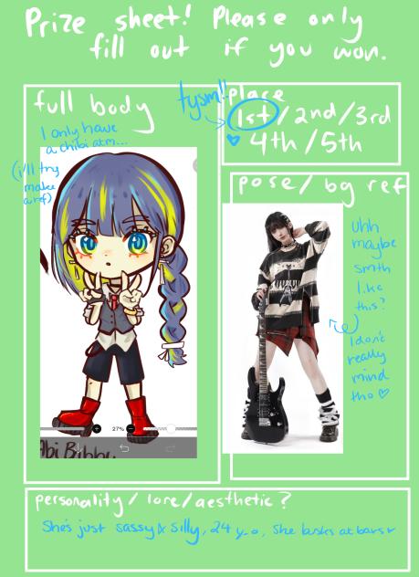 Alexandra DTIYS prize sheet 🩵💚