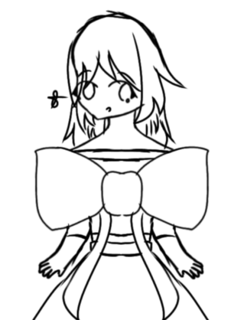 A Girl with a Big Bow Sketch