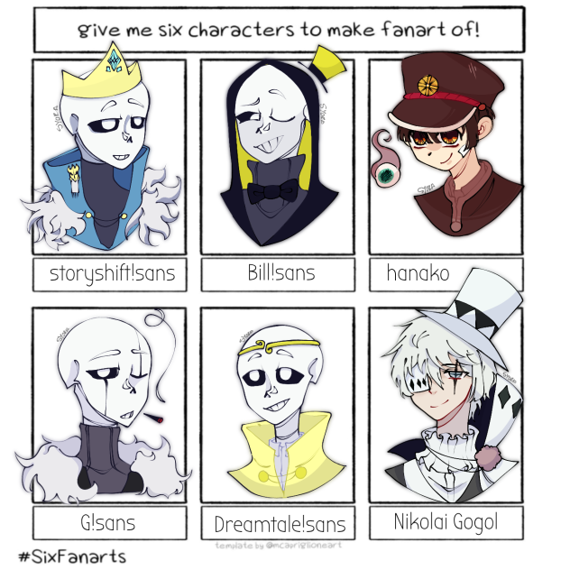 Six characters fanart!