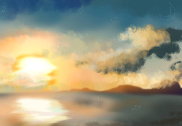 海と夕日