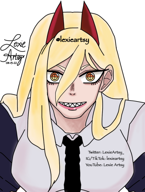 My Fan Art of Power from “Chainsaw Man”