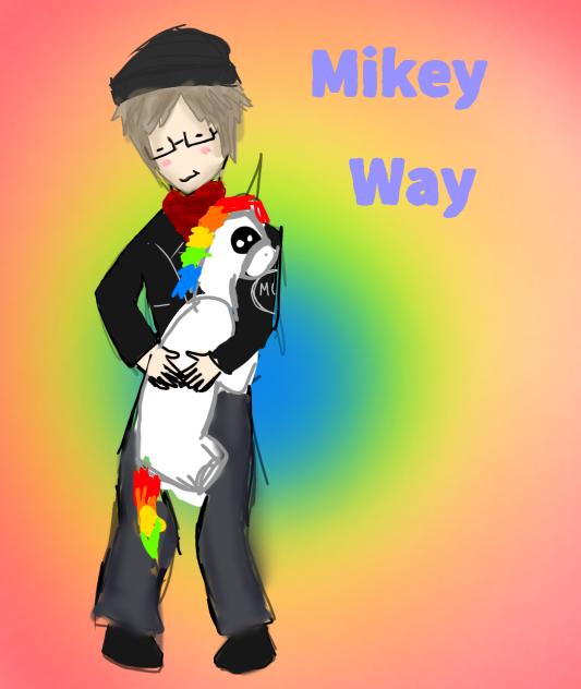 Mikey hugging a unicorn