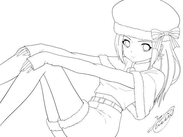 I wish you a Merry Christmas！（線画）