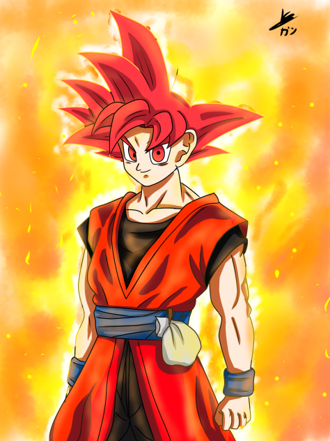 Drawing Super Saiyan God Xeno Goku .