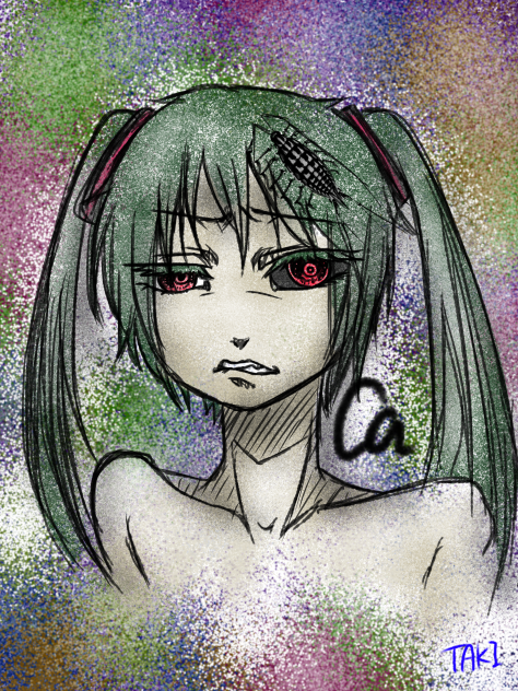 点描風落書きシーエたん