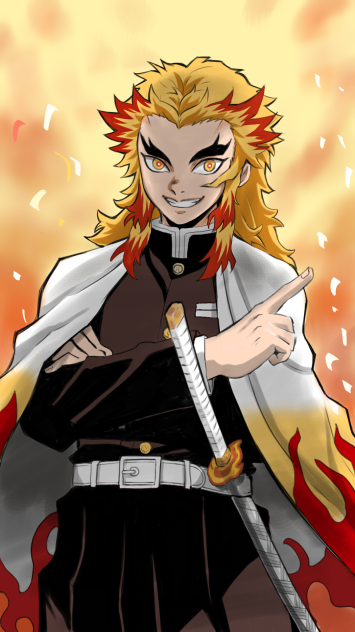 煉獄さんを描いてみました。