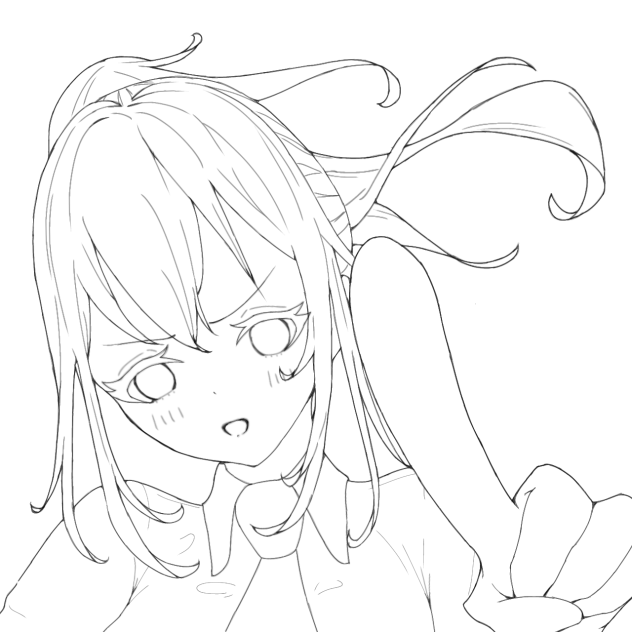 指さされてます　線画