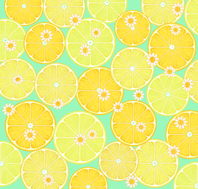 Lemon slice and daisy