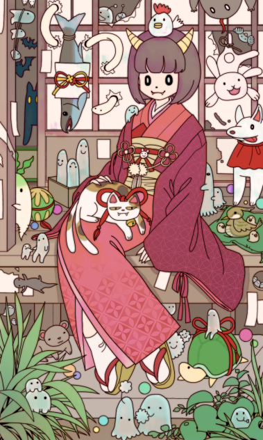 お借りしたのに色いれてみました 17