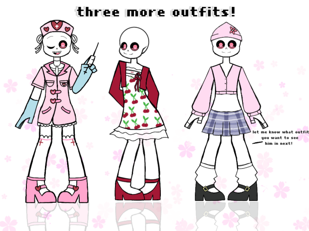 flower in three outfits