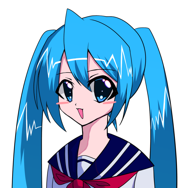 初音ミク描いたよ〰︎(セーラー服)