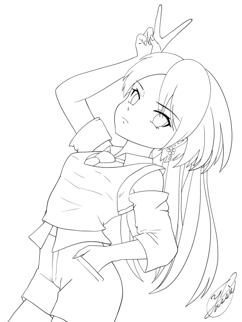 Peace sign（線画）