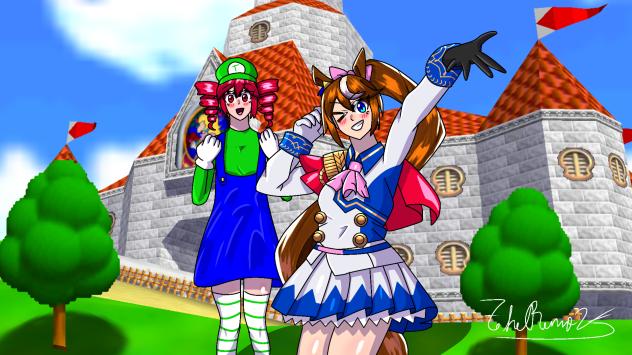 Kasane Teto & Tokai Teio in Super Mario
