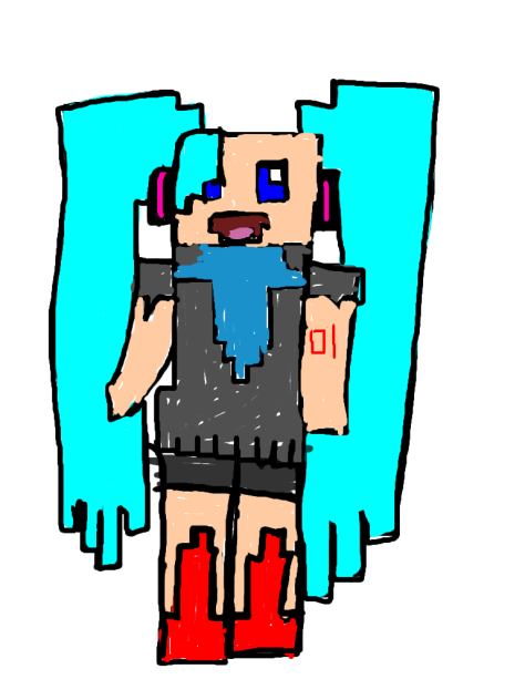 hatsune miku on Minecraft