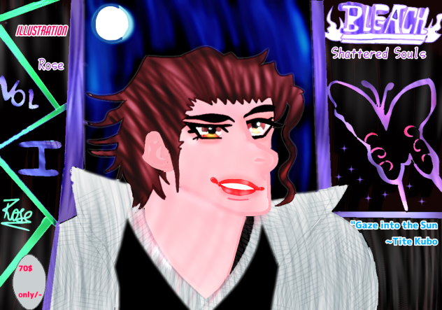 Aizen Bleach Book Fan Cover