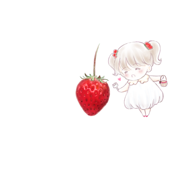 いちご狩りの女の子。